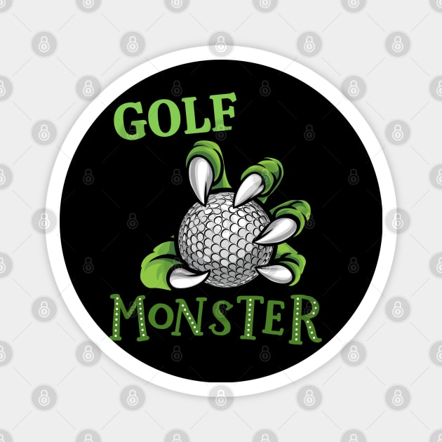 Golf monster sport Gift for golf player love golfer funny present for kids and adults Magnet by BoogieCreates